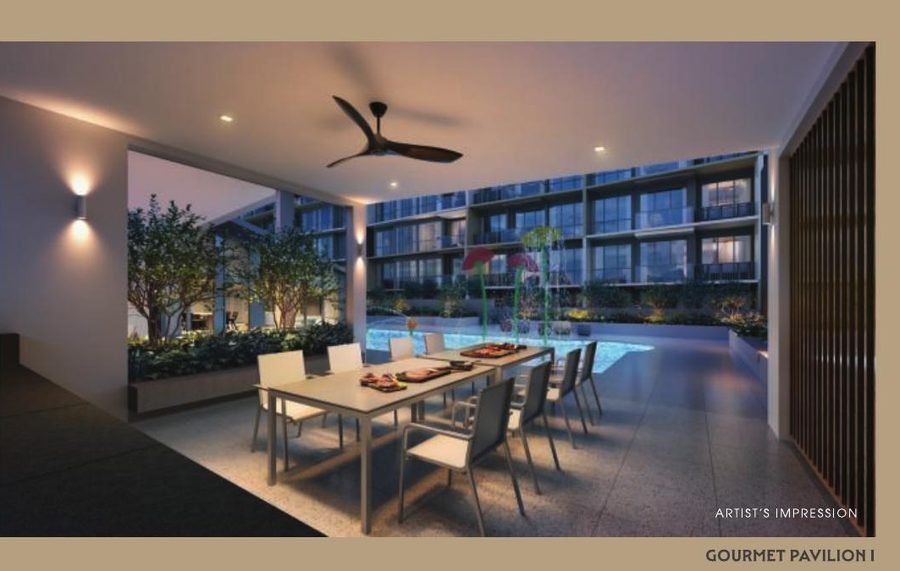 Gourmet pavilion dining and lounge area